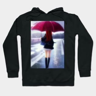 Red umbrella anime girl Hoodie